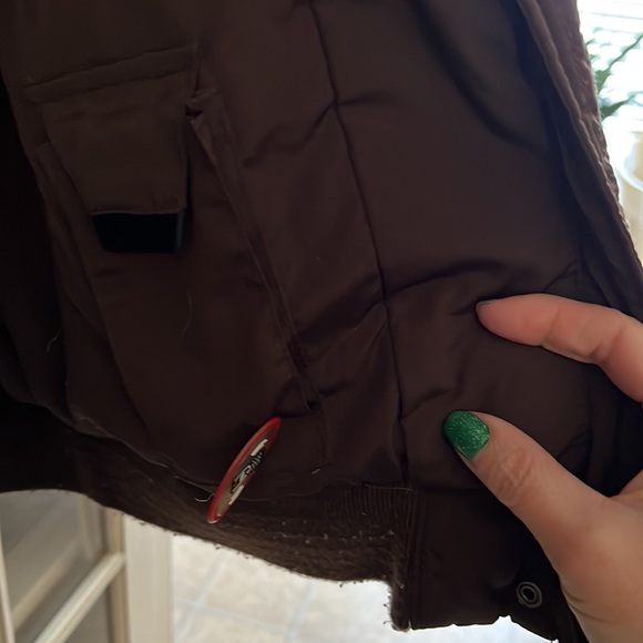 Good used condition! ZEROXSUR BOARDING COMPANY DOWN PUFFER COAT BROWN SIZE 1X - Picture 7 of 7